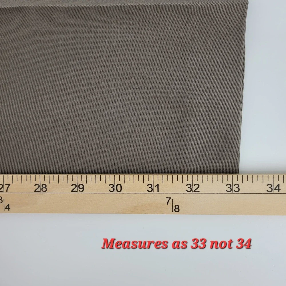 Dockers Premium Never Iron Chinos Mens 34x34 Brown Relaxed Fit Flat Front Office